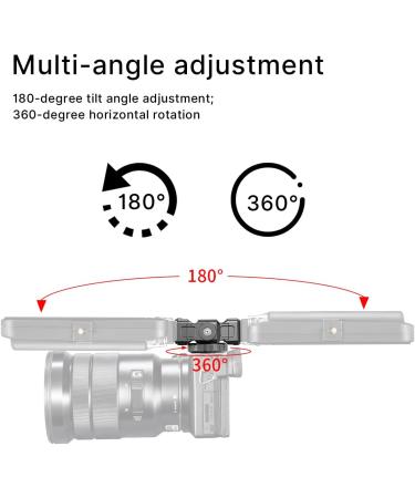 Quick Release Monitor Mount Bracket with Angle Adjustable Hot/Cold Shoe, Mic Holder, and 1/4 Fast Slide Plate - Video Shooting Accessories for Sony, Canon, Nikon, Fujifilm DSLR - Buy Online on GoSupps.com