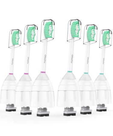 Replacement Heads for Philips Sonicare E-Series - Ofashu Brush Head Compatible with Essence Xtreme Elite Advance HX7022 HX5610 White, 6 Packs Screw-on Electric Toothbrush