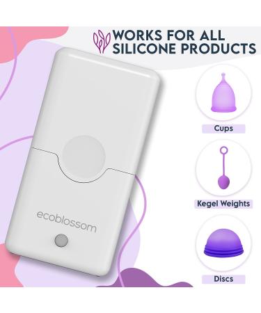Ecoblossom Menstrual Cup Sterilizer - 2-Minute Automatic UV Cleaner for Small & Large Period Cups - Buy Online on GoSupps.com