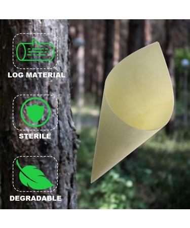 Betinyar Pack of 150 Disposable Wood Food Cone Finger Foods Cones for Appetizers Ice Cream Food Tasting Cones for Buffets Parties (150pcs 5") 150 Count (Pack of 1) - Buy Online on GoSupps.com