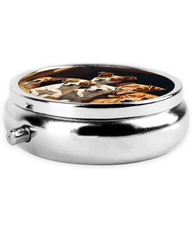 Buy Farm Animals Round Pill Box - 3 Compartment Mini Decorative Portable Travel Medicine Organizer - Buy Online on GoSupps.com