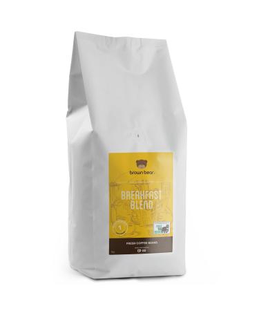 Brown Bear Breakfast Blend Coffee Beans, Light Roast, 1 kg Light Roast Coffee Beans, 5% of sales donated to Free the Bears
