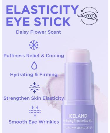THESAEM Iceland Hydrating Peptide Eye Stick - Cooling & Moisturizing Eye Balm for Loose Skin Elasticity & Texture Treatment - Daisy Flower Scent - 0.24oz - Buy Online on GoSupps.com