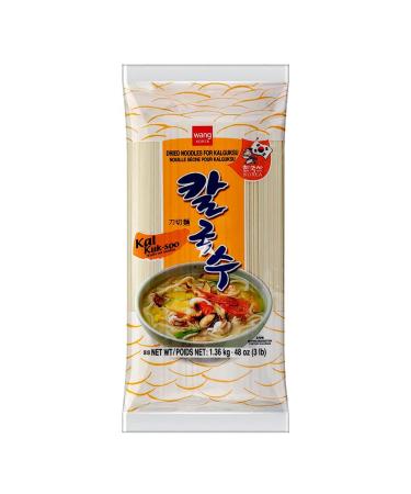 Wang Brand Asian Style Dried Noodles for Kal Kuk-soo (Knife cut noodle) 1.36kg/3lb