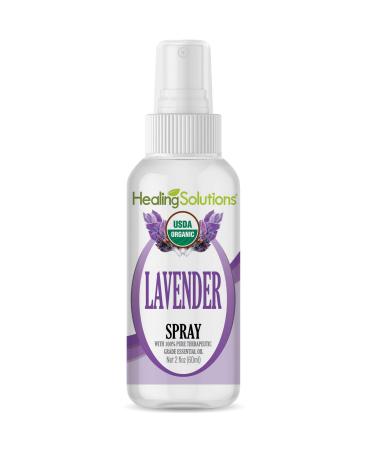 Organic Lavender Spray  Water Infused with Lavender Essential Oil  Certified USDA Organic - 2oz Bottle by Healing Solutions