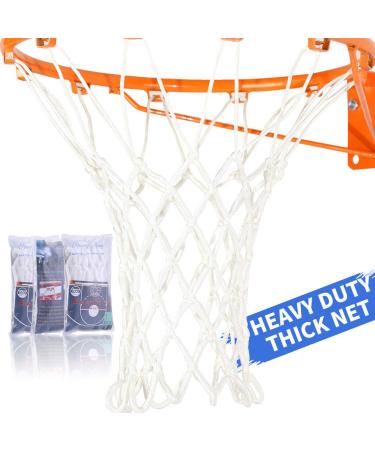 Spring Meow Basketball Net Replacement - Ultra Heavy Duty 21 Inches All-Weather Hoop Net for Outdoor & Indoor Standard Rim, 2023 Upgraded Quality Sporting Goods (White)