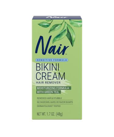 Nair Bikini Cream with Green Tea Sensitive Formula  1.7 Ounce 1.7 Ounce (Pack of 1)