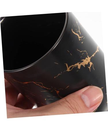Garneck 4-Piece Black Porcelain Drinkware Set - Stylish Brush & Cup Storage for Home Washbasin & Worktop | 11x7.7cm - Buy Online on GoSupps.com