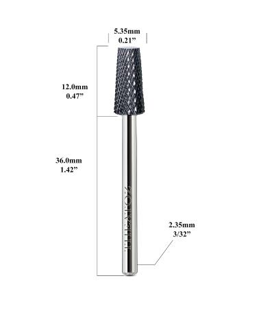 Theatoz Large Tapered Right Hand Nail Drill Bit - Tungsten Carbide Electric File for Gel Polish & Acrylic Powder Removal (Extra Fine Black) - Buy Online on GoSupps.com