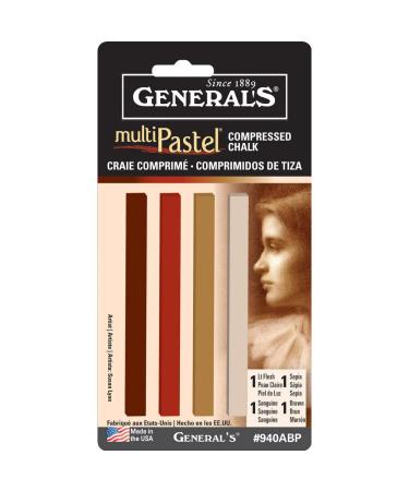 General Pencil Company Compressed Pastel Chalk 4-Pack: Earth Tones - Buy Online on GoSupps.com