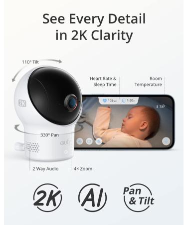 eufy Baby S340 Smart Sock Baby Monitor | Track Sleep & Heart Rate | 2K Camera | AI Cry Detection | Pan & Tilt | 24-Hour Use | Soft & Comfortable | 0-18 Months - Buy Online on GoSupps.com