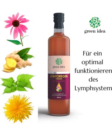 Green Idea Lym Research Syrup 500ml - Vegan Lymphatic Support with Nettle Dandelion & Ginger - Optimal Drainage Formula - Buy Online on GoSupps.com