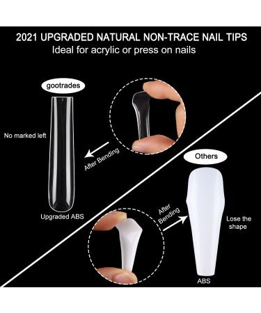 gootrades 3XL Tapered Square Nail Tips 360pcs - Clear Extra Long Straight Acrylic Nails - Manicure Salon Home DIY - 12 Sizes - Buy Online on GoSupps.com