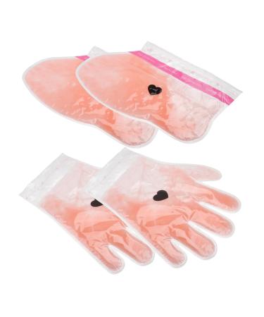 Housoutil 2 Pairs Wax Gloves Foot Spa Pe Bag