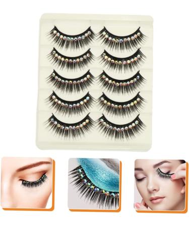 Ipetboom 10 Pairs Diamond False Eyelashes Exaggerated Eyelashes Cosplay Eyelash Realistic Eyelash Gems Eyelash Women Eyelash Long Fake Lash Performance Eyelash Artificial Lashes False Lash - Buy Online on GoSupps.com