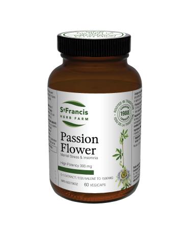St. Francis Herb Farm | Passion Flower 5:1 Extract Capsules | Sleep Aid | Helps to Alleviate Anxious Restlessness | Eases Transition | Mental Stress Relief | 60 Vegicaps
