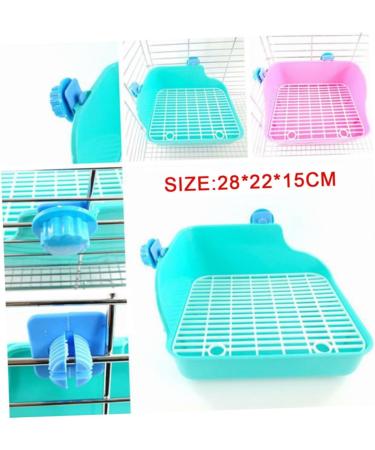 FOMIYES Guinea Pig Litter Pan Hamster Litter Corner Square Tray Ferret Potty Trainer Chinchilla Rabbit medium Pink - Buy Online on GoSupps.com