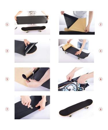 9x33 Clear Skateboard Grip Tape Sheet 2 Pack - Bubble Free Waterproof Scooter & Longboard Griptape by ZUEXT for Rollerboard, Stairs, Gun, Pedal, Pistol, Wheelchair - 84x23cm - Buy Online on GoSupps.com