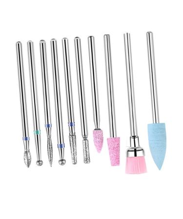 POPETPOP 1 Set 10pcs Polishing Manicure Drill Nail Drill Tool Nail Drill Bit Nail Grinding Head Manicure Drill Bits Nails Drill Bits Manicure Tools Nail Tools Pedicure Stick M As Shown