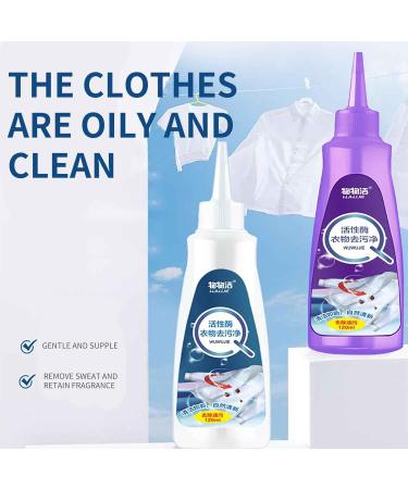 Active Enzyme Laundry Stain Remover - White Shirt Active Enzyme Clothing Stain Removal Agent Clothes Oil Stain Remover Garment Stubborn Stain Cleaner Oil Remover (Purple) - Buy Online on GoSupps.com
