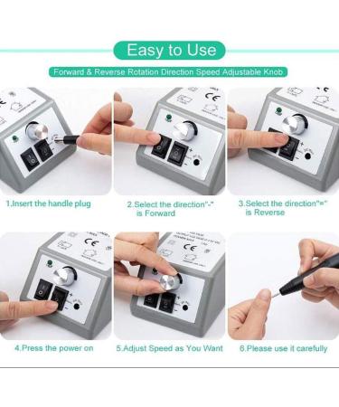 Electric Nail Files Kit for Acrylic Manicure Pedicure Fingernail Tools 20000 RPM Nail Buffer Manicure Pedicure Polishing Tools Black - Buy Online on GoSupps.com