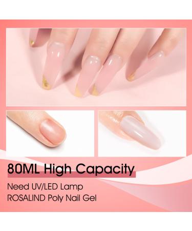 Rosalind Pink Poly Nail Gel 80ml | Soft Pink Nail Extension Gel for DIY & Salon | Quick Building Acrylic Nail Art - Buy Online on GoSupps.com