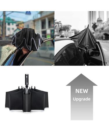 Lejorain Folding Reverse LED Umbrella - Black - Windproof & Reflective - Buy Online on GoSupps.com