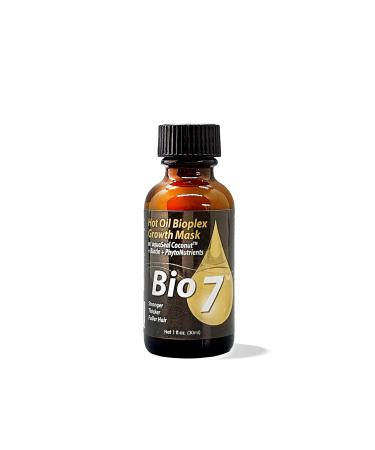 BIO7 HOT OIL BIOPLEX TREATMENT MASK W/ AQUASEAL COCONUT + BIOTIN + PHYTONUTRIENTS 1 Fl Oz Plant Powered Treatment Formula Stronger Thicker and Fuller Hair Strengthening Deep Replenishing Repair Each Hair Strand with Moisture Shine & Softness By Natures