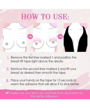 Hollywood Fashion Secrets Breast Lift Tape - Clear, 4 Pairs for Instant Lift - Buy Online on GoSupps.com