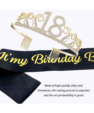 Oro 18th Birthday Crown Tiara & Birthday Sash - Silver Crystal Princess Hair Accessories for Celebrations - Buy Online on GoSupps.com
