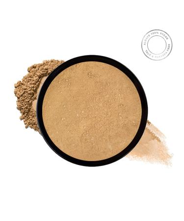 Emani Vegan Cosmetics Mineral Crushed Powder Foundation - Full Coverage HD Finish, Pore Minimizing, Organic & Vegan, Gluten/Cruelty Free, Buildable Coverage Sand (Medium) - Buy Online on GoSupps.com