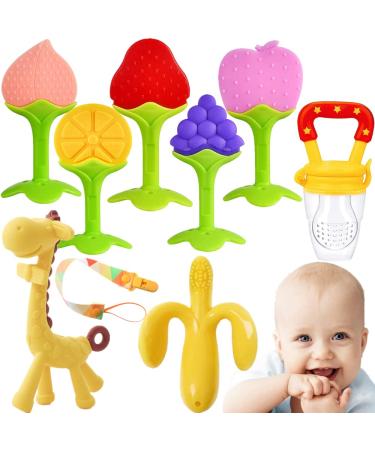 Baby Teething Toys  Freezer BPA Free Silicone Baby Teether Chew Toys  Baby Gifts for Girls Boys- Newborn Infant Toys