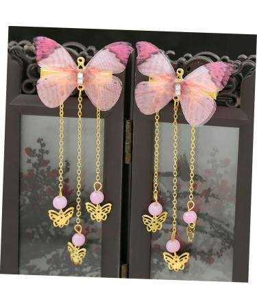 Beavorty 2 Pairs hanfu butterfly headdress kids kimono hair accessories hairpin with tassel hair barrettes tassel hair clips hanfu hair clip metallic hair clips alloy decorate girl child - Buy Online on GoSupps.com