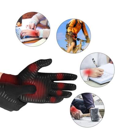 Premium Copper Arthritis Compression Gloves - Full Finger Support for Pain Relief & Swelling - Ideal for Men & Women (Size L - Buy Online on GoSupps.com