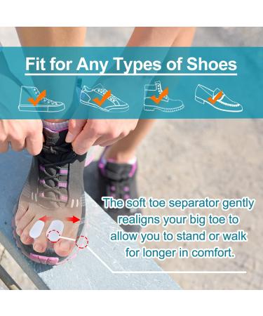 Sumiwish Flanged Toe Spacer - 12 Pack Bunion Corrector & Silicone Toe Separator for Overlapping Toes | Size L&S - Optimal Comfort & Support - Buy Online on GoSupps.com