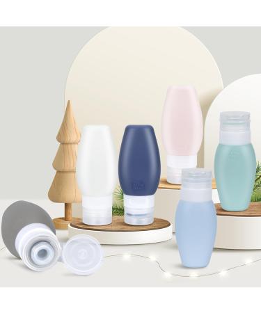 Uervoton 6 Pack Silicone Travel Bottle Leak Proof Refillable Squeezable Containers Set with Label and Transparent Carry Bag for Liquid Shampoos Soap and Toiletries - 90ml TB-6PACK - Buy Online on GoSupps.com