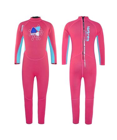 LayaTone Kids Full Wetsuit 2mm Neoprene Suits Girls Boys Full Body Suit for Swimming Surfing Canoeing Diving Suits One Piece Full Wetsuits 2mm/B 12-13 years old
