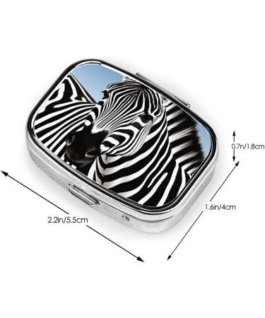 Zebra Printing Small Pill Case | Cute Travel Pill Box & Organizer - Perfect for Purse Gifts - Buy Online on GoSupps.com