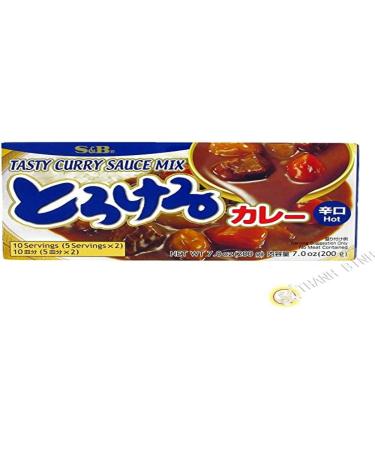 S&b Tasty Curry Sauce Mix Hot 200g 10 Serving