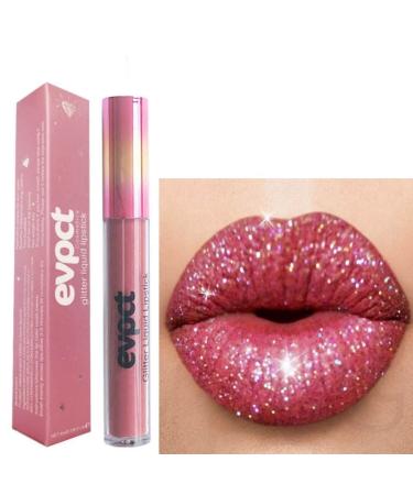 Allbesta 15 Colors Matte Glitter Lipstick Metallic Pearl Lipgloss Waterproof Long Lasting 2#