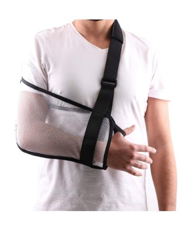Mesh Arm Shoulder Sling Great Shower Bath Sling Used after rotator cuff Shoulder Surgery Arm Brace Support for Men and Women,White