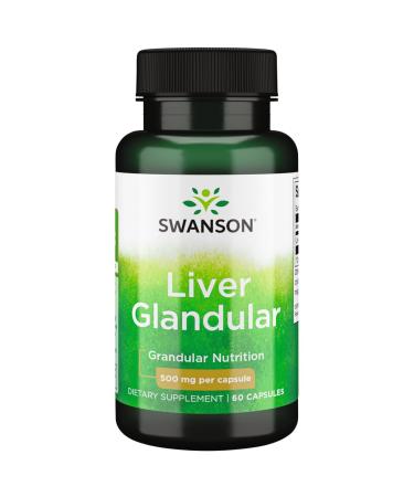 Swanson Liver Glandular 500 Milligrams 60 Capsules