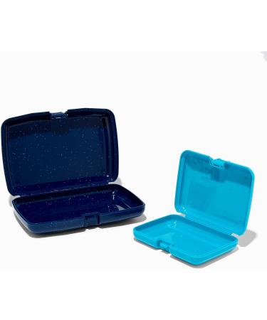 Claire's Caboodles Small Makeup Case Duo - Travel Cosmetic Storage Organizer Box - 2 Pack Blue Compact Cases (6x4x1 & 4x3x1) - Buy Online on GoSupps.com