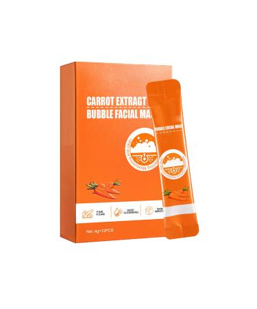 KVVS Carrot Extract Bubble Facial Mask Carrot Bubble Mask Carrot Extract Face Mask Carrot Bubble Remove Blackheads Mask Carrot Bubble Cleaning Facial Mask For All Types of Skin (1box)