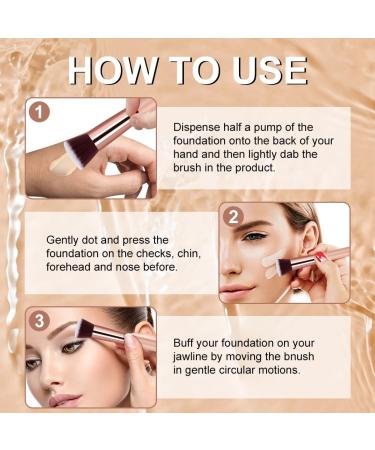 AOOWU Foundation Brush Premium Makeup Brush for Liquid Makeup Flat Top Foundation Brush Concealer Brush Multifunctional Face Brush for Liquid Cream Blending Buffing Powder Cosmetics 1 pcs - Pink gold - Buy Online on GoSupps.com