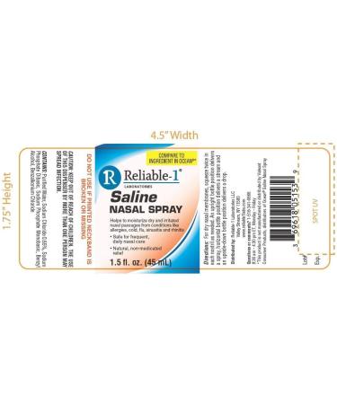 Reliable-1 Laboratories Saline Nasal Spray (3 OZ) - Moisturizes Dry & Irritated Nasal Passages - 2 Pack - Buy Online on GoSupps.com