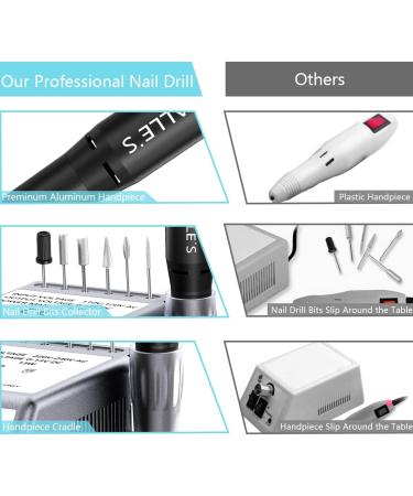 Professional Electric Nail Drill 20000 RPM Efile Manicure Grinder with Bits and Sanding Bands (Grey) - Buy Online on GoSupps.com
