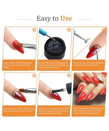 Yagoyan Rhinestone Glue 8ml - Clear Nail Gem Adhesive with Dual-Head Brush - 2 Jars - Buy Online on GoSupps.com