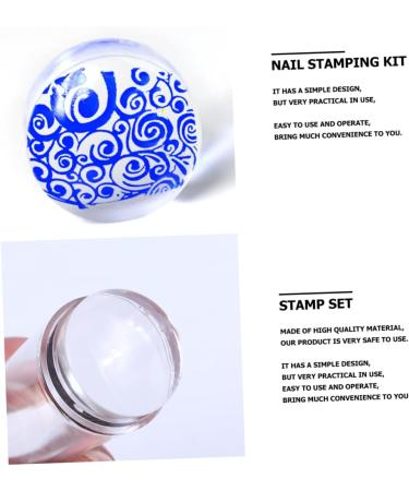 minkissy 4 Fully Transparent Handle with Lid Silicone Seal Nail Art Template Nail Polish Stamper Nail Beauty Tool Nails Kits Jelly Stamper for Nail Art Mold Kit Child Major Supplies Plastic - Buy Online on GoSupps.com