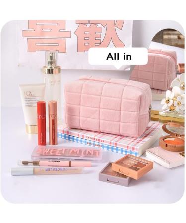 Lydzion Plush-Up Cosmetic Bag for Women - Large Pink Zipper Travel & Wash Bag - Buy Online on GoSupps.com